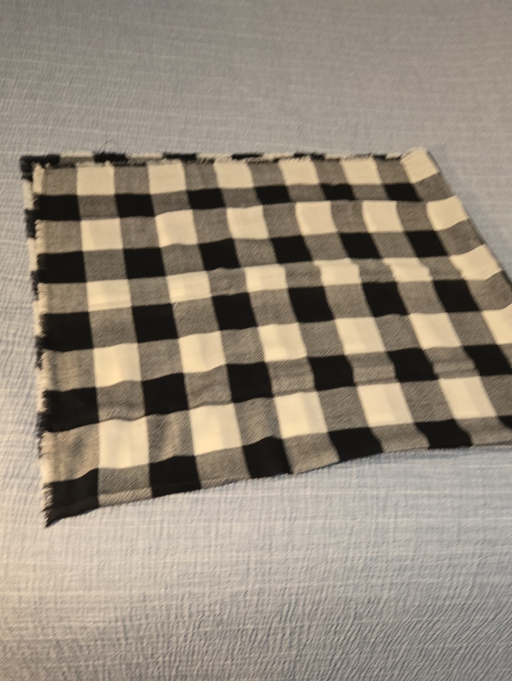 Vintage Black and White Buffalo Check Scarf